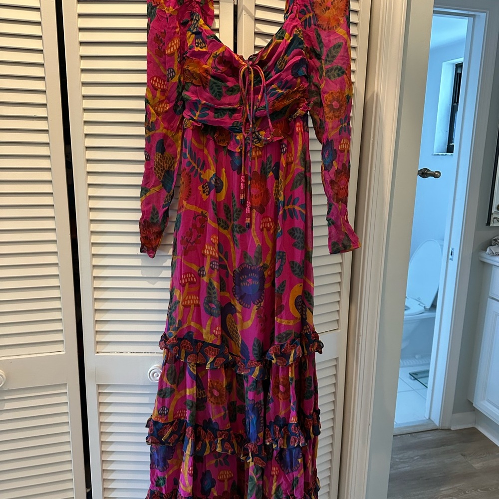 FARM Rio Multicolor Floral Long Sleeve Dress